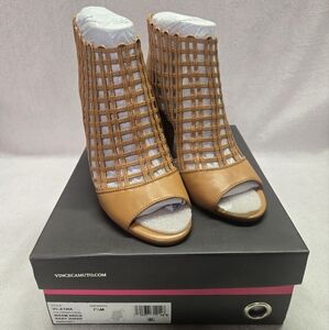 Vince Camuto VC-Atina 7.5M Tan Peep-Toe Women's Heels